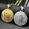 Saint Christopher Protect Us Pendant Necklace for Women Men Stainless Steel Gold Color Christian Jesus Amulet Chain Jewelry