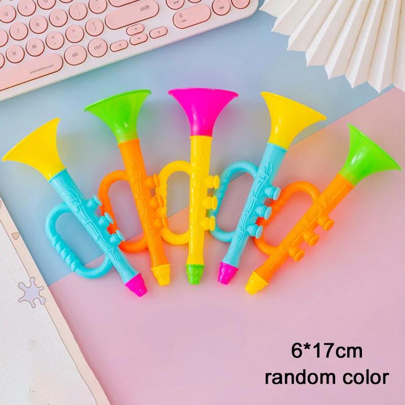 Infant Music Playthings Kids Early Montessori Style Learning Toy Colorful Musical Instruments Games ideal for Children Trumpet Random Colour