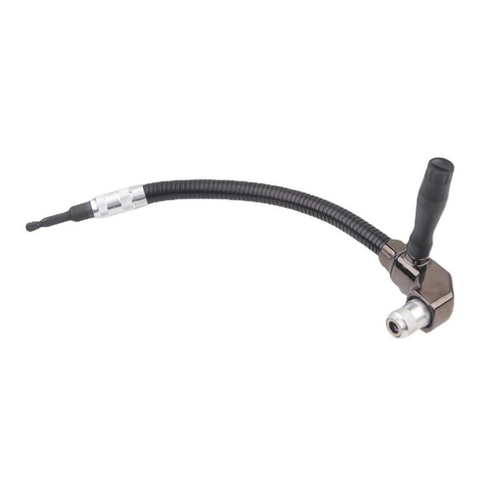 90 Degree Right Angle Drill, Hex Socket Drill Bit, Adjustable Flexible Bits, 6.35mm Screwdriver Adapter, Angle Extension Power Drill Attachment