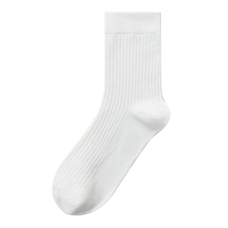 Cotton Socks, All-cotton Men's Business Mid-calf Socks, Anti-odor, Sweat-absorbing, Strip, Autumn Pure Cotton Long Socks