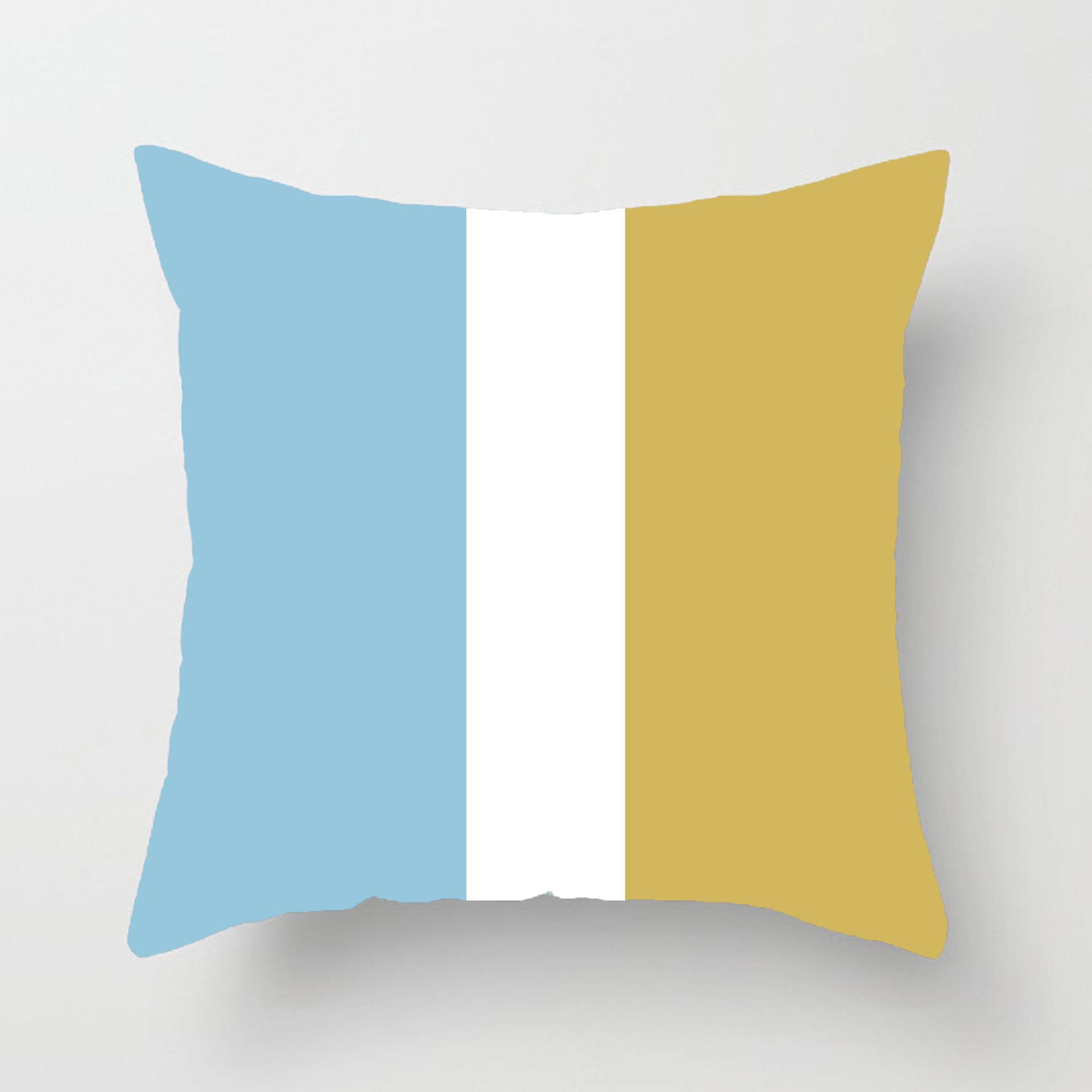 

Nordic Yellow Pillow Gray Living Room Sofa Pillow Ins Style Fresh Blue Geometric Pillow Simple Pillow Cover 45*45cm