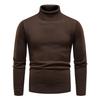 Men's Thick Knitted High-Neck Fleece Pullover Sweater - Autumn & Winter Casual Style
