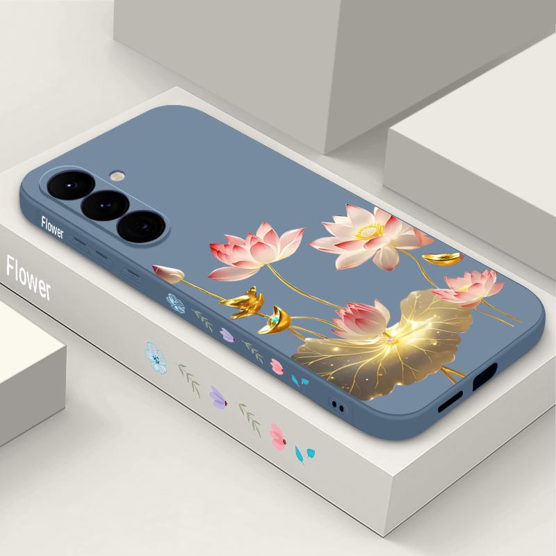 Floral Pattern Case For Samsung Galaxy S26 S25 Ultra S24 S23 S22 Plus S21 FE A15 A16 A17 A35 A36 A54 A55 A56 5G Soft Cover
