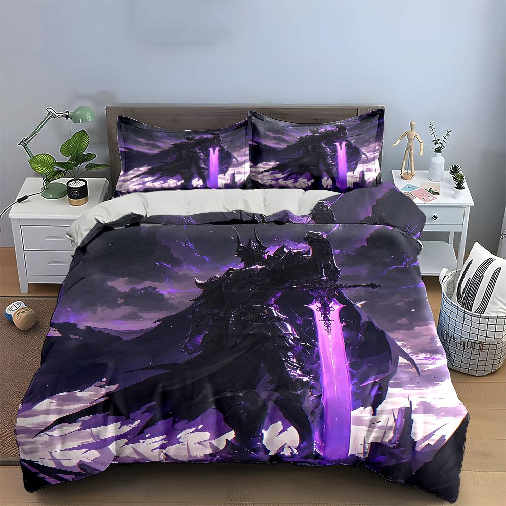"Dark Warrior Fantasy Decor Set" Bedding Set with 1 Duvet Cover 2 Pillowcases Single Double King Queen Gift