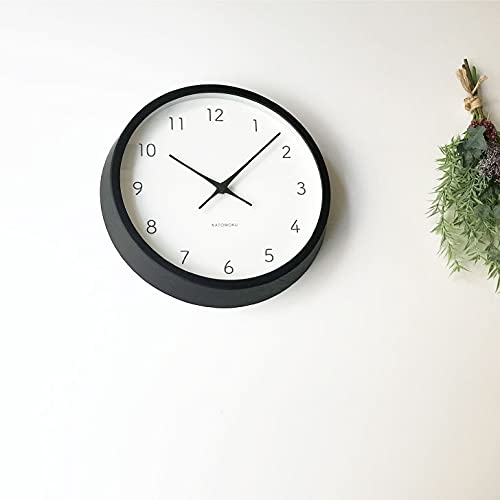 KATOMOKU Muku Clock 7 Radio Controlled Clock Continuous Second Hand Movement Black Controlled km-60BKRC 306mm (Radio Clock)