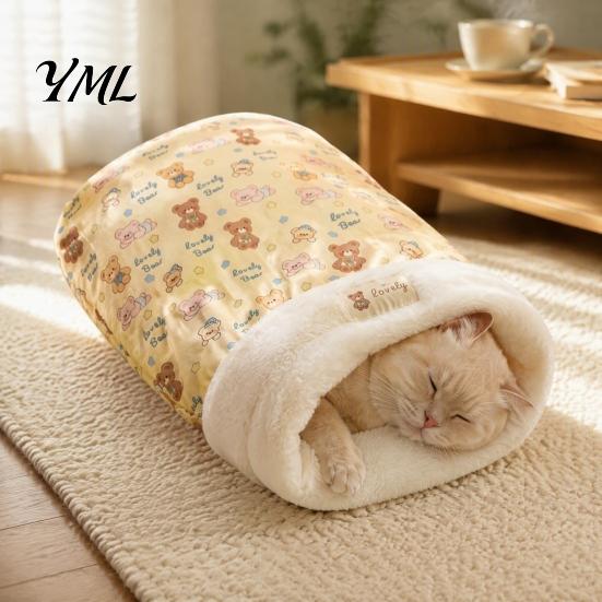 Portable Puppy Sack for Travel Plush Cat Sleeping Bag, Soft Cozy Pet Cave Bed, Fluffy Warm Washable Nest Cold Weather Sack, Snuggle Pouch Indoor