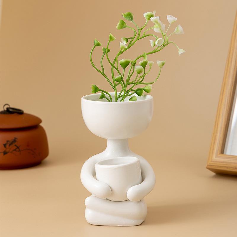 1 PC Kreative Humanoide Keramik Blumentopf Modernes Design Pflanzer Blumentopf Handwerk Vase Home Yard Dekoration Personal Isierte Geschenk