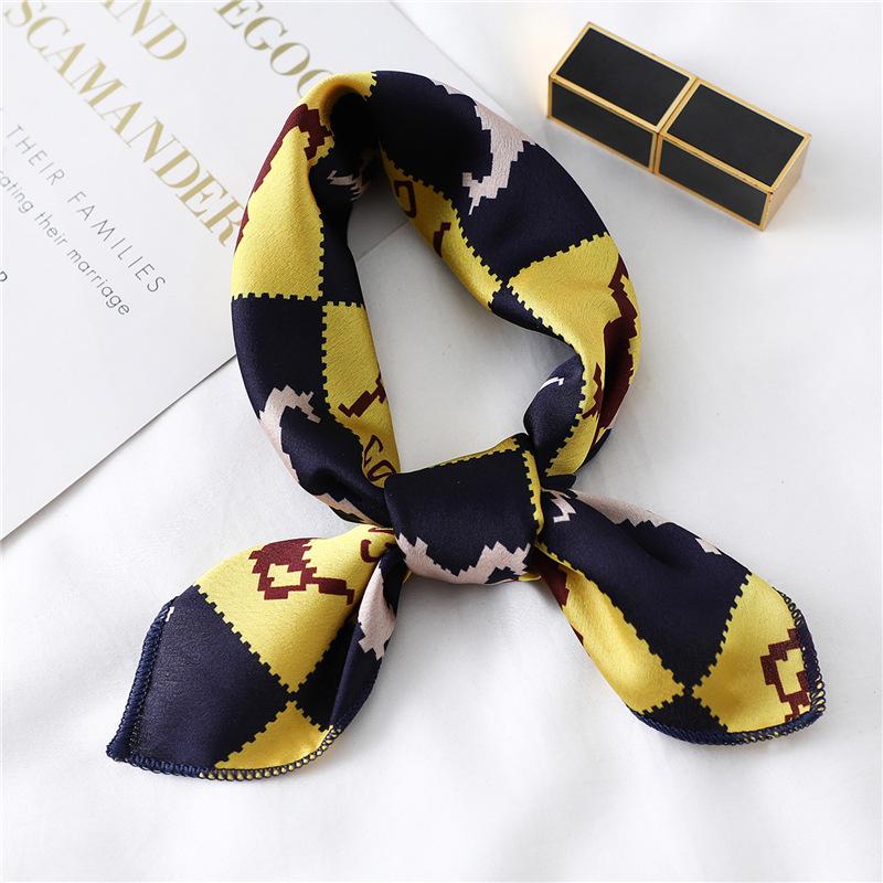 Small Silk Scarf Is Versatile, Small Square Scarf, Female Decorative Collar Scarf, Scarf, Headscarf, Hairband, Wrist Strap 50Cm
