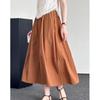 Orange Zhi Long High-Waist A-Line Midi Skirt with Pockets - Summer 2024 Edition