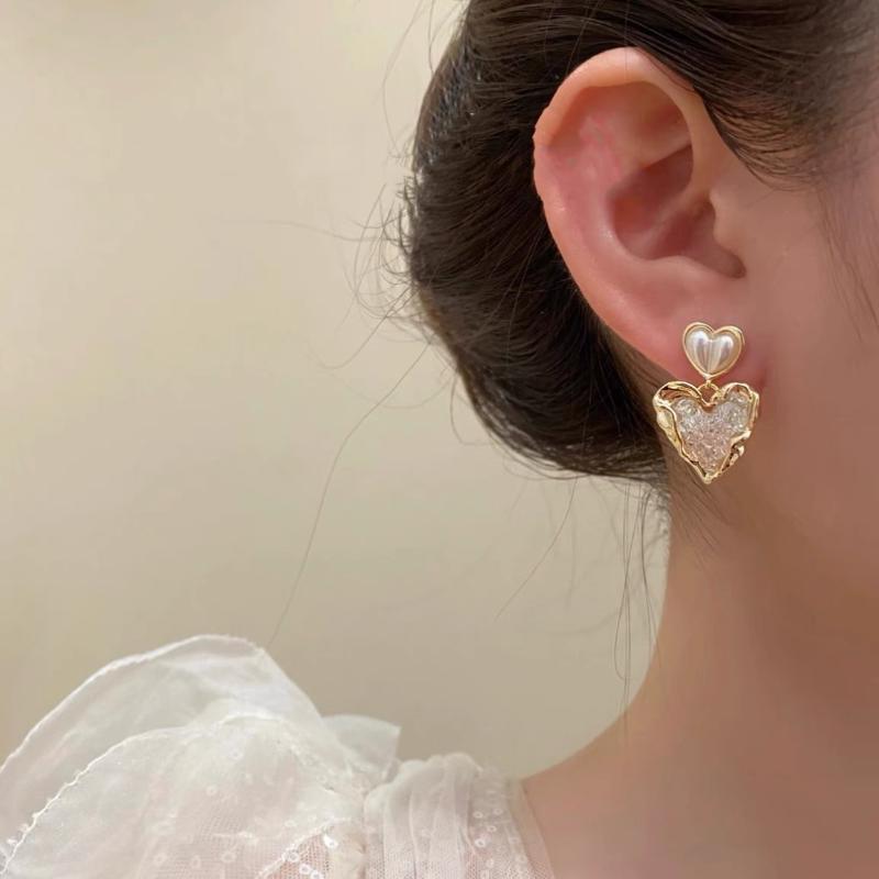 Luxus Kristall Herz Liebe Ohrstecker Für Frauen Mädchen Französisch Ins Vintage 2025 Mode Koreanisch Hochzeit Romantischer Schmuck Geschenke