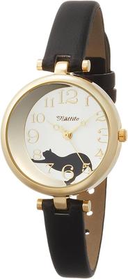 [Fieldwork] Watch Cat Gut Analog Leather Strap ST162p-5 Women's Black