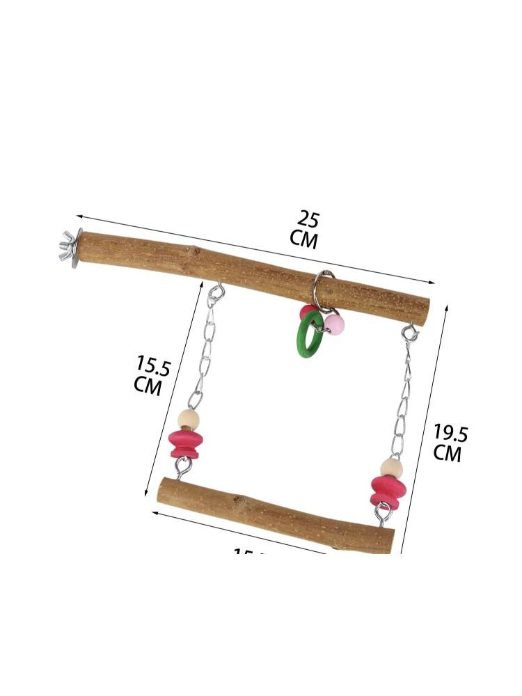 Najlepsze drewniane gałęzie stojące zabawki klatka dla małych średnich papug falistych, naturalny lite drewno specyficzne dla papug huśtawka pierścień do zawieszenia