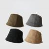 Solid Color Small Bucket Hat Female Original Single Suede Retro Bucket Hat Autumn and Winter Versatile Basin Hat