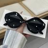 Retro Irregular Polygon Cat Eye Sunglasses Women Shades Uv400 Fashion Trending Green Pink Men Sun Glasses