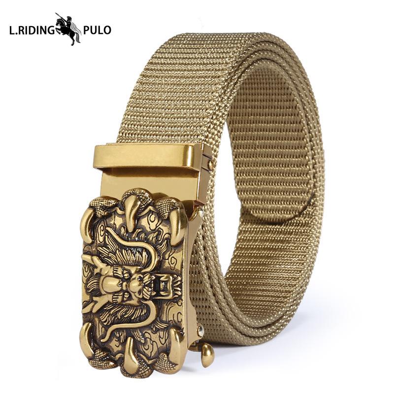 Men's Casual Nylon Fashion Belt with Alloy Automatic Buckle