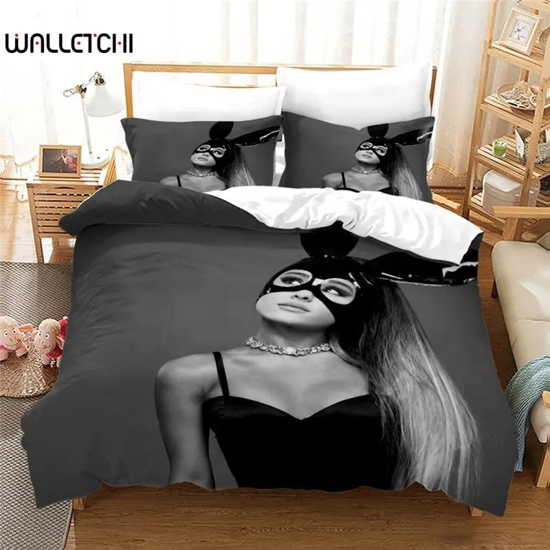 

Модный сексуальный пододеяльник для девочки Ариана Гранде, комплекты постельного белья, мягкие пододеяльники и наволочки, односпальные/двуспальные/королевские/королевские 135x200cm 2pcs