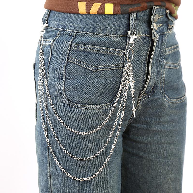 Punk Metal Chain for Jeans: Multi-layer Waist Decoration for Men & Women - European American Hip Hop Style