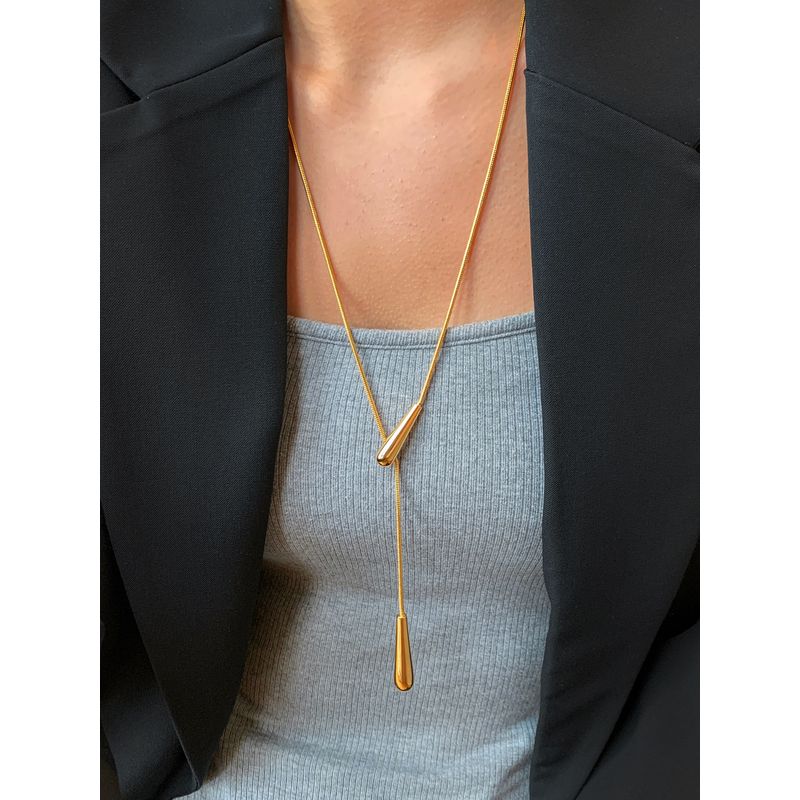 Long Gold Metal Body Chain, Silver Snake Bone Necklace, Women's Spring and Summer Accessories, High-End Luxury Niche Sweater Chain