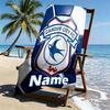 Custom Name Personalized Cardiff City FC Print Beach Towel, for Trip Camping Beach Party Home Decor, Birthday Gift for Family & Friends