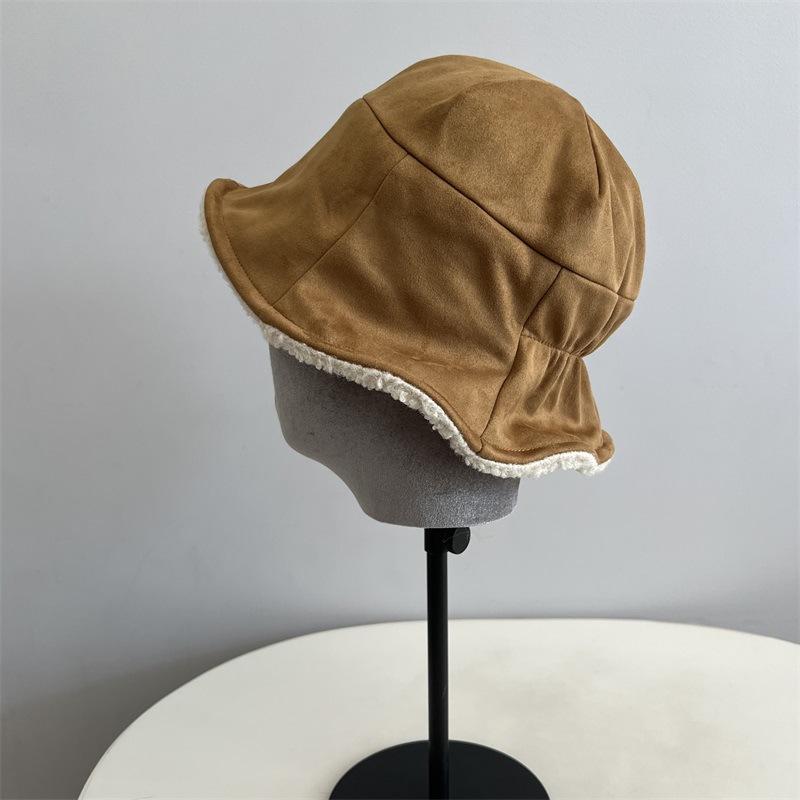 

Замшевая и флисовая теплая шапка-панама женская зимняя модная простая ветрозащитная шапка рыбака тренд M（56-58cm） верблюд