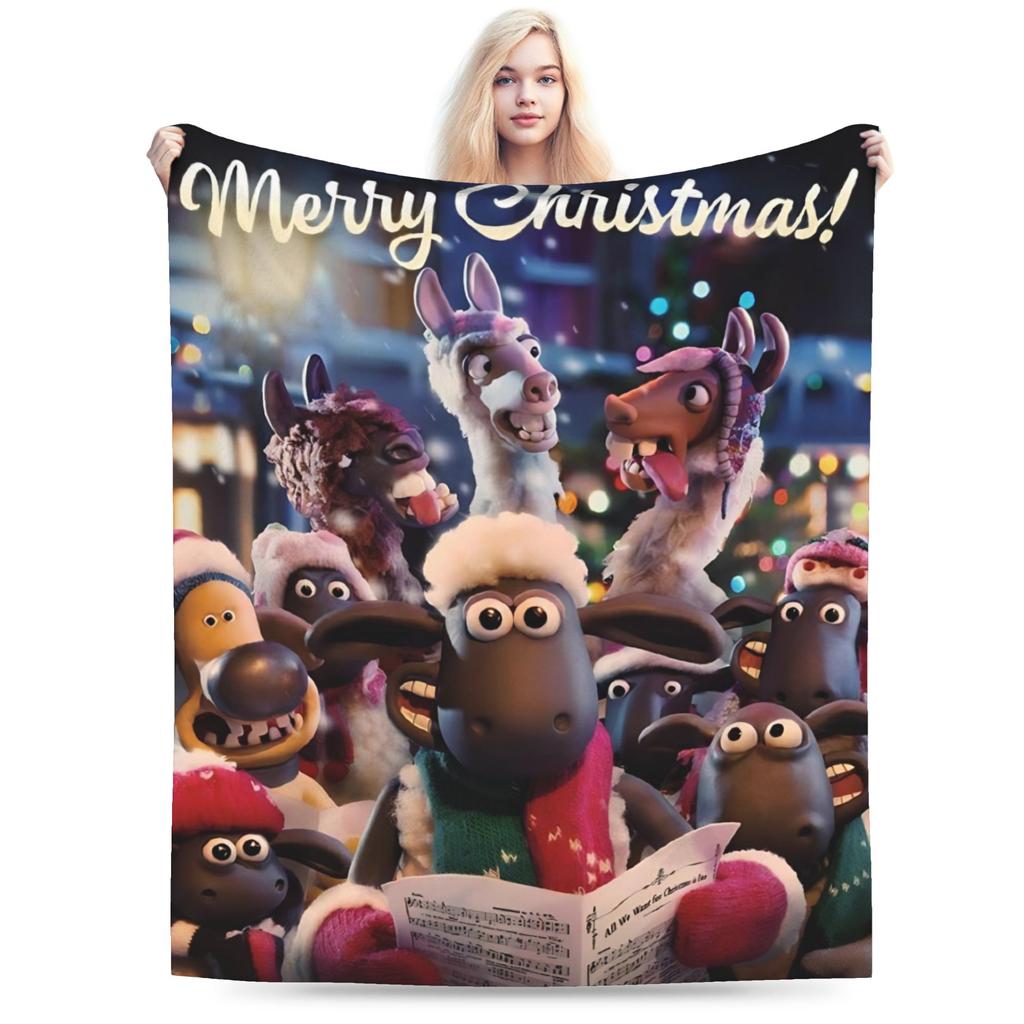 Shaun the Sheeps Plush Blanket Children  Flannel Throw Blanket For Couch Chair Sofa Bed Soft   Quality Bedspread Gift Idea