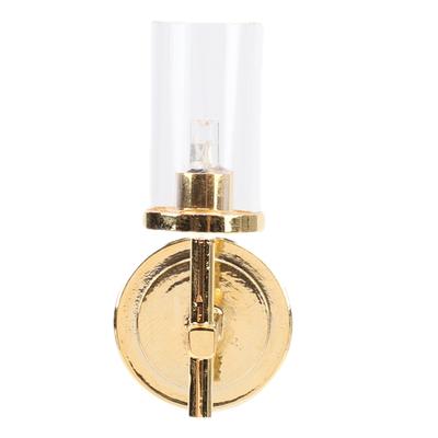 Miniature Wall Lamp for 1:12 Scale Dollhouse Glass Shade LED Light Decoration with Toggle Switch