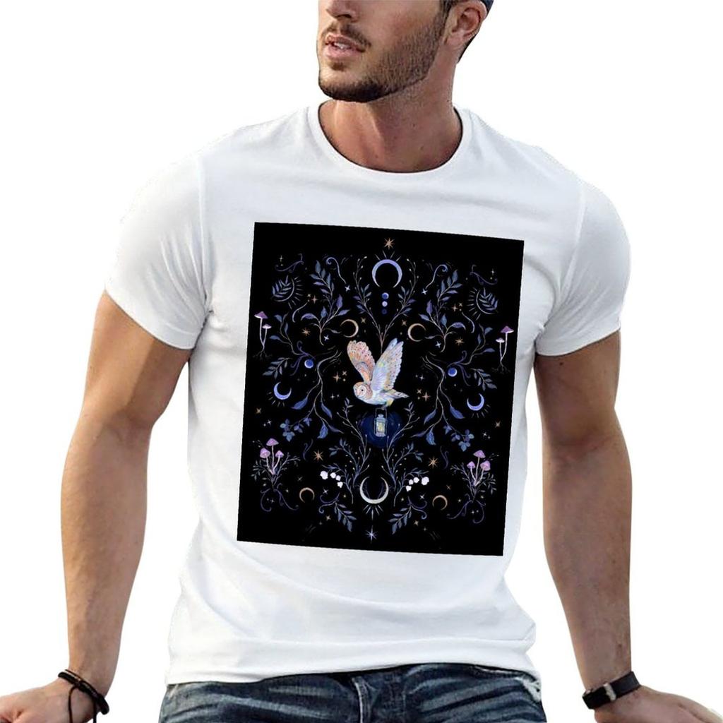 Owl Moonlight TShirt Man Graphic T Shirt Essential T Shirt TShirt