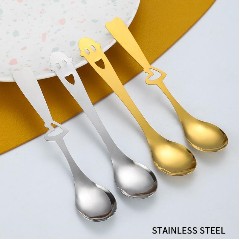 10pcs/set Stainless Steel Hollow Heart Shape Coffee Spoon 13.5cm Espresso Spoon Tea Milk Stirring Spoon for Dessert Spoons