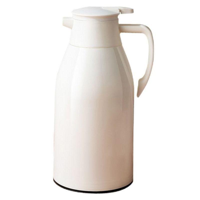 Large Capacity Press-Type Thermos Flask with Glass Liner - Ideal for Warm Water