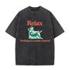 2026 Vintage Washed Black T Shirt Relax Nothing Is Under Control Cowboy Dog Graphic Unisex Casual Street Tee