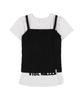 FANCY CLUB 3-Way Lettering Corsage Tee (Black) F25Qb106