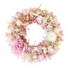 Lulu's Fluffy Pink Rose Wreath, Preserved and Dried Flowers, Size: Approx. 7.5 Inches Diameter, Fluffy Pink Roses, Lulu's-2743