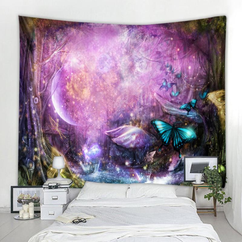Lantern Tree Tapestry Magic Home Decor Forest Life Tree Tapestry Landscape Wall Hanging Tapestry Living Room Decor