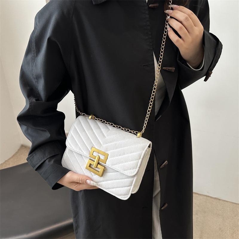 Neue trendige Einzel-Schulter-Achseltasche Retro Damenhandtasche modische einfarbige kleine quadratische Tasche personalisierte Umhängetasche Damen