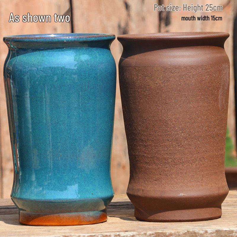 Large Handmade Coarse Pottery Ceramic Flower Pot for Outdoor Courtyard and Home, Ideal for Bougainvillea and Large Succulents