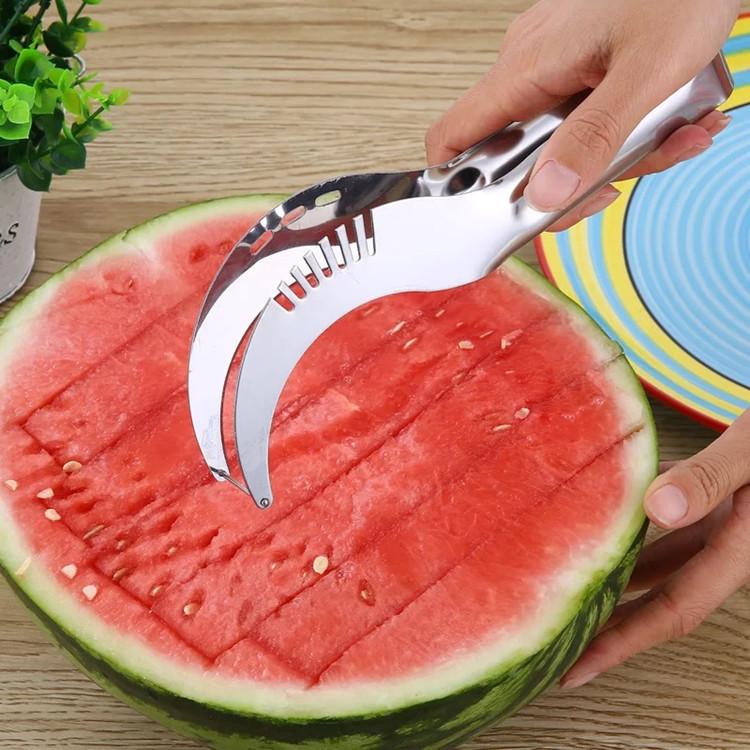 Stainless Steel Watermelon & Cantaloupe Slicer - Fruit Splitter & Core Remover Kitchen Tool