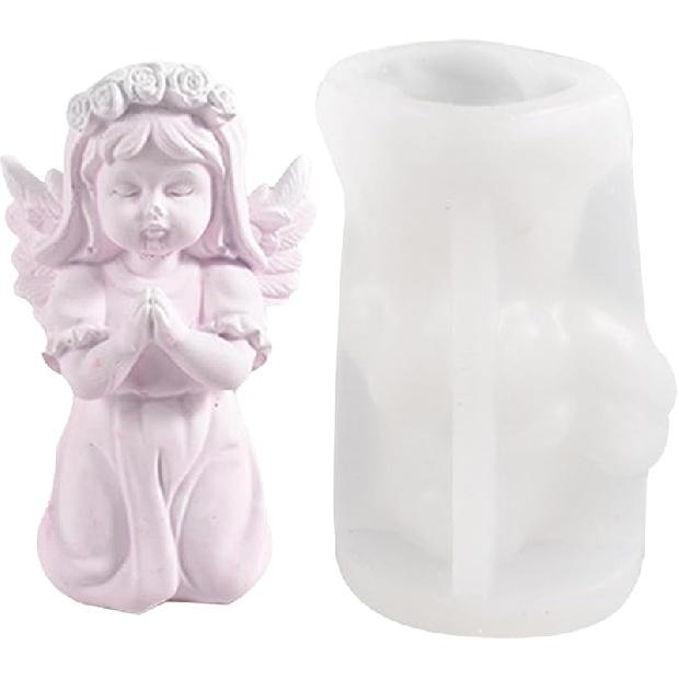 

Силиконовые формы для свечей, Силиконовая форма «Молящийся ангел-мальчик/девочка», Форма для изготовления свечей ручной работы, Форма для литья эпоксидной смолы, Силиконовая форма для соевого воска Girl Praying Angel