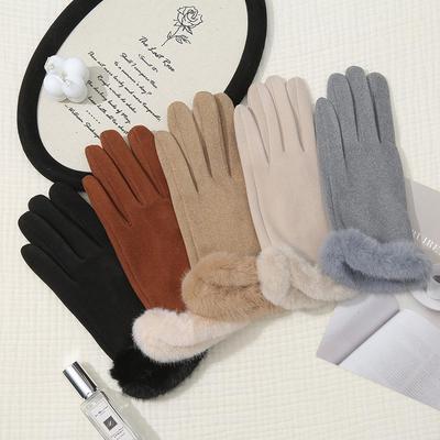 Guantes de Invierno para Mujer de Terciopelo y Piel Sintética con Pantalla Táctil: Lujoso, Cálido, A prueba de frío