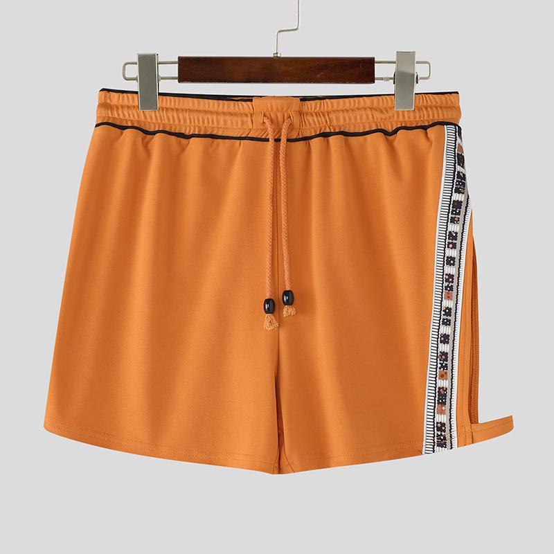 INCERUN Pánské elastické pasové výřezy patchworkové ležérní sportovní šortky horké kalhotky