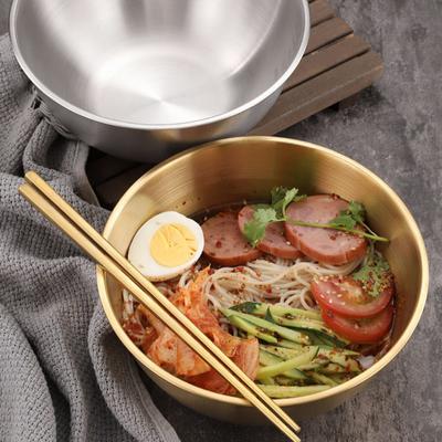 Edelstahl-Salatschüssel mit Skala, multifunktionale, verdickte Müslischale, BPA-frei, wiederverwendbare Nudel-Reis-Nahrungsmittelschüssel, wiederverwendbare Suppenschüssel, Küche