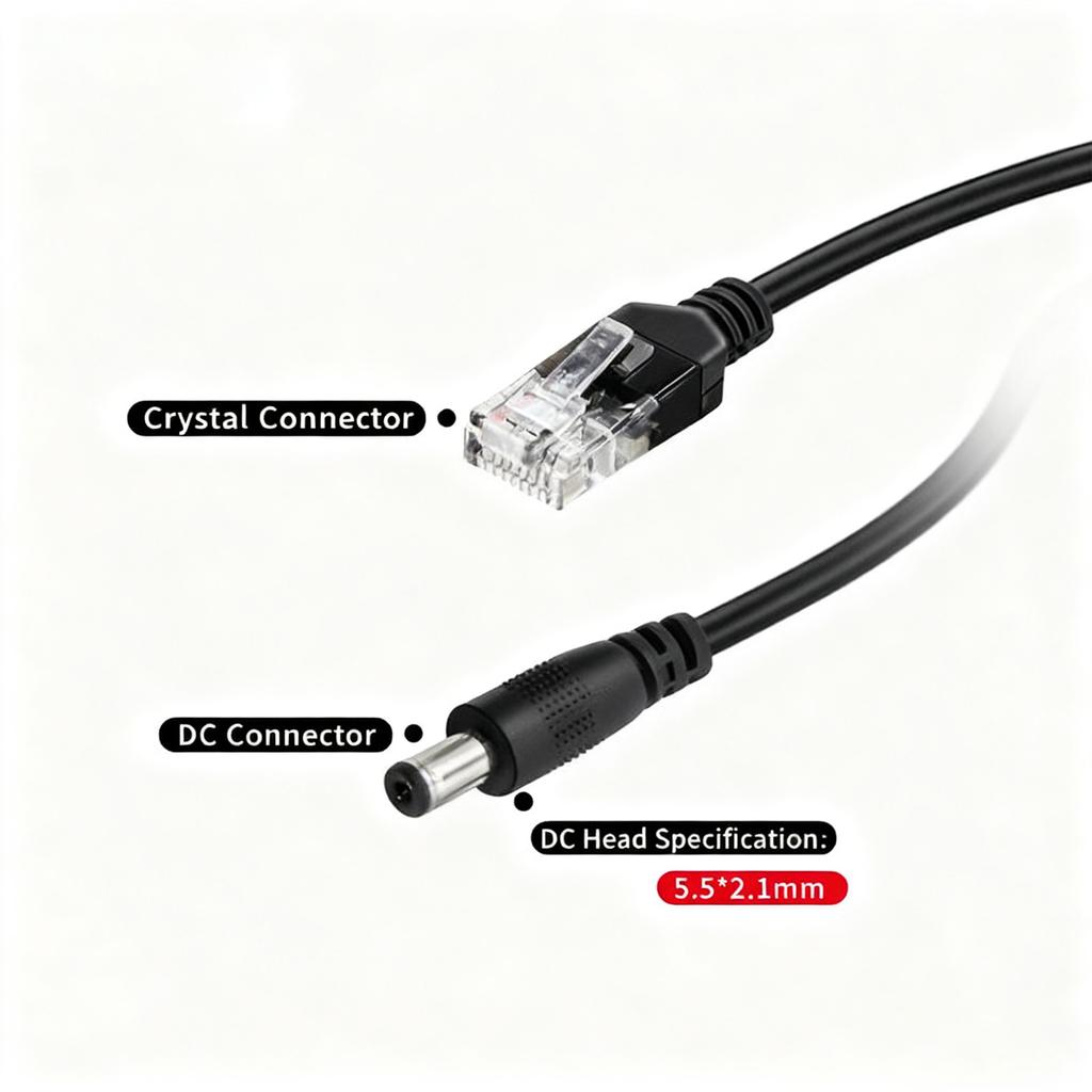 POE Splitter DC5.5 x 2.5mm Plugs 48V to 12V Voltages Converter for Cameras Plastic Housing Overcurrent Protections