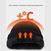 Taille XL 62cm Bonnet Tricoté Homme Hiver Chaud Bonnet en Laine Tendance Grande Tête Bonnet en Laine Épaissi Doublé Polaire Anti-froid Bonnets en Coton