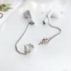 2pcs/pair Hollow Out Bluetooth Earphones Anti-lost Clip Leaf Headphone Chains  Women