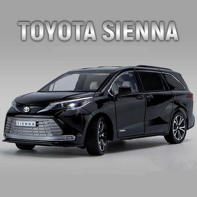 1:24-skala Toyota Sienna MPV legering bilmodell pressgjutna metallleksak kommersiell bilmodell simulering Ljud ljus samling barngåvor