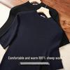 Xuezhongfei Women's Seamless 100% Merino Wool Half-High Neck Sweater