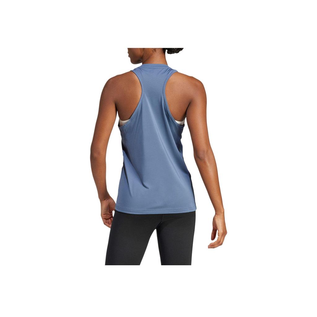 Adidas Designed For Training Comfortable Casual Solid Color Round Neck Vest Women Tops Blue IT7425