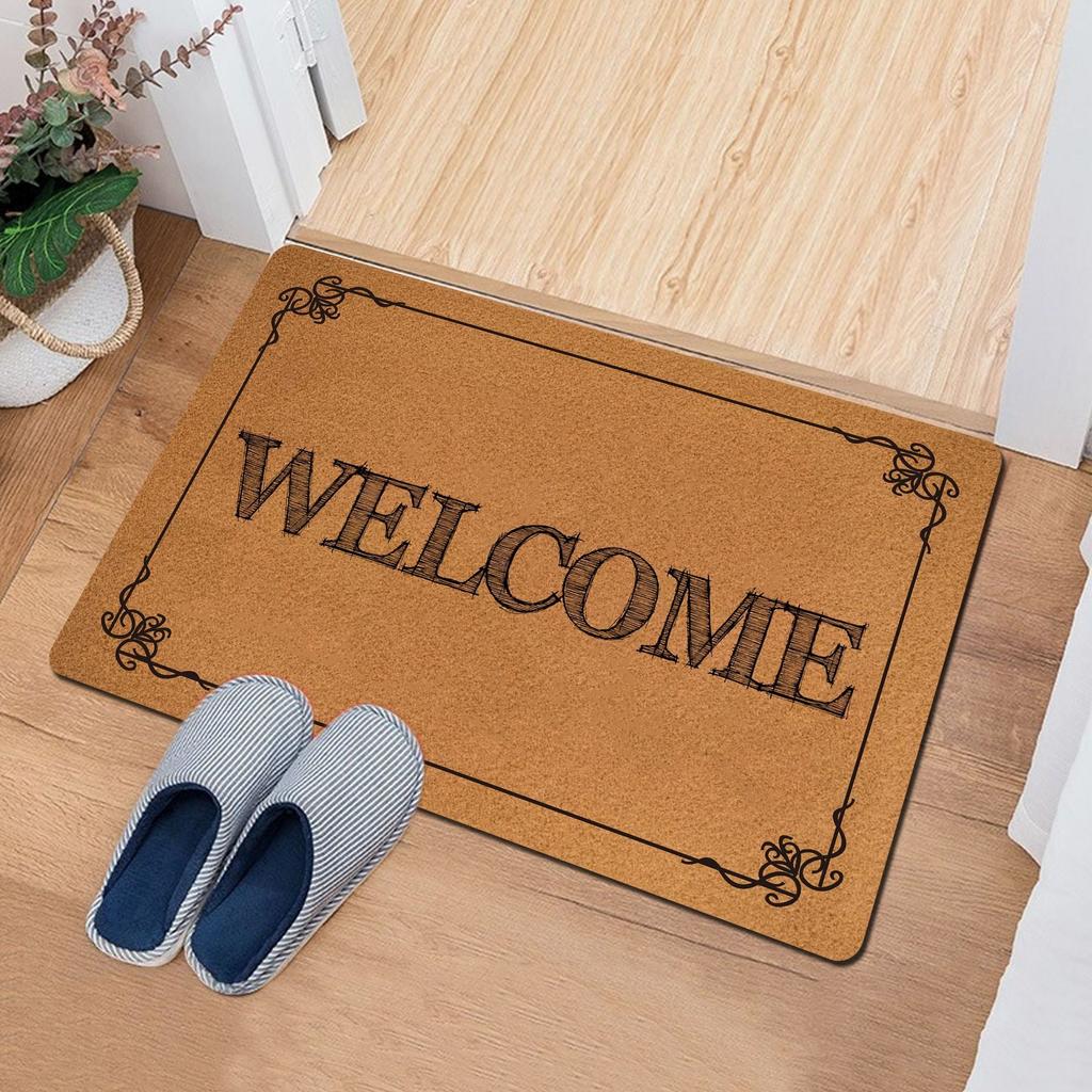 Willkommen Süßes Zuhause Muster Gedruckte Fußmatte Türvorleger Eingangsteppich Badezimmer Saugfähige Rutschfeste Matte Küchenfußmatte