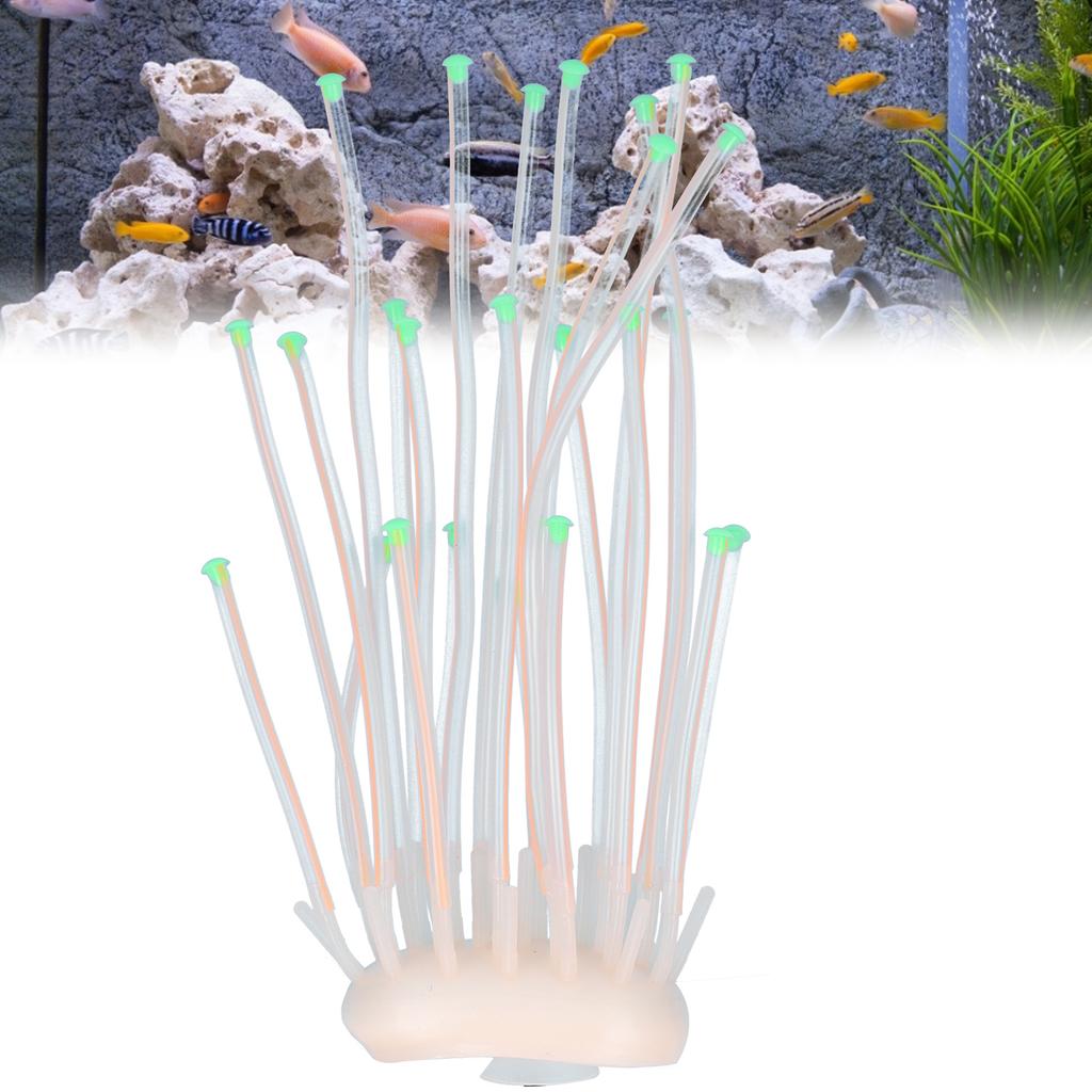 Artificial Coral Silicone Fluorescent Simulation Aquarium Fish   2‑Color Tube Decoration