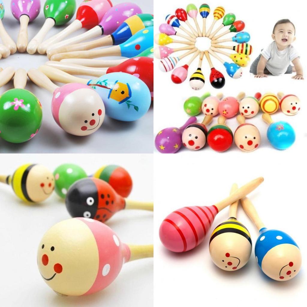 Wooden Shaker Rattle Musical Instrument For Baby Sensory Development And Playtime