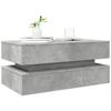 Coffee Table With LED Lighting, Concrete Gray, 90X50X40 Cm